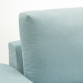 VIMLE 4-seat sofa with chaise longue, with wide armrests/Saxemara light blue
