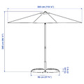 JOGGESÖ / IGGÖN Parasol with base, tilting light grey-beige/dark grey, 300 cm