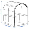 ASPAREN Greenhouse, transparent white, 123x190x190 cm