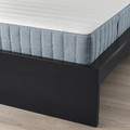 MALM Bed frame with mattress, black-brown/Valevåg extra firm, 160x200 cm