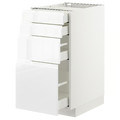 METOD / MAXIMERA Base cab 4 frnts/4 drawers, white/Voxtorp high-gloss/white, 40x60 cm