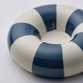 TRÄDSTAM Tealight holder, dark blue/white, 4 cm