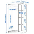 RAKKESTAD Wardrobe with 3 doors, black-brown, 117x176 cm