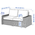 SOLLERÖN 2-seat modular sofa, outdoor, dark grey/Frösön/Duvholmen dark beige-green, 161x82x88 cm