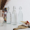 Glass Bottle 1L, stripes