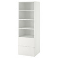 SMÅSTAD / PLATSA Bookcase, white white/with 2 drawers, 60x57x181 cm