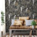 GoodHome Fleece Wallpaper Roite, tobacco/gold