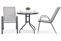 Elegant Outdoor Table with 2 Chairs, Duo 80 cm, grey