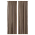 MAJGULL Block-out curtains, 1 pair, grey/brown, 145x300 cm