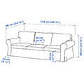 EKTORP 3-seat sofa, Hakebo dark grey