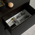 BESTÅ Storage combination w doors/drawers, black-brown Björköviken/Stubbarp/brown stained oak veneer, 120x42x74 cm