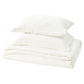 SCHERSMIN Duvet cover and 2 pillowcases, white, 200x200/50x60 cm