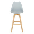 Bar Stool Norden Wood, high, PP, grey