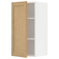 METOD Wall cabinet with shelves, white/Forsbacka oak, 40x80 cm