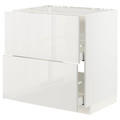 METOD / MAXIMERA Base cab f hob/int extractor w drw, white/Ringhult light grey, 80x60 cm