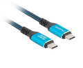LANBERG USB Cable USB-C M/M USB4 1.5M 240W 60HZ, black-blue