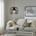 KALLFRONT / TRÅDFRI Pendant lamp with light bulb, black/smart warm white