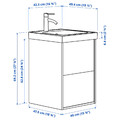ÄNGSJÖN / ORRSJÖN Wash-stnd w drawers/wash-basin/tap, oak effect, 42x49x69 cm