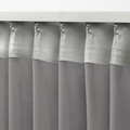 STENFRÖ Sheer curtains, 1 pair, grey/with heading tape, 145x300 cm