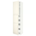 METOD / MAXIMERA Hi cab w 2 doors/4 drawers, white/Bodbyn off-white, 60x60x240 cm