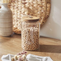 Elegant Glass Jar with Acacia Lid 23cm