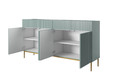 Cabinet with 4 Doors & 4 Drawers Nicole 200cm, sage, gold legs