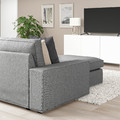 KIVIK Corner sofa, 6-seat w chaise longue, Tibbleby beige/grey