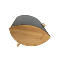 Feel Maestro Modern Stainless Steel & Bamboo Bread Bin MR-1775-BLACK