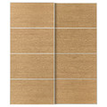 MEHAMN Pair of sliding doors, white/double sided oak effect, 200x236 cm