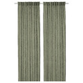 DYTÅG Curtains, 1 pair, grey-green, 145x300 cm