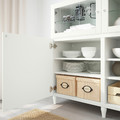 BESTÅ Storage combination with doors, white/Smeviken/Kabbarp white clear glass, 180x42x112 cm