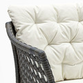 JUTHOLMEN 2-seat modular sofa, outdoor, dark grey, Kuddarna beige