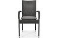 Garden Outdoor Dining Set with 6 Chairs, black