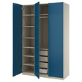 PAX / FYRUDDEN Wardrobe combination, grey-beige/blue, 150x60x236 cm