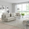 SÖDERHAMN 3-seat sofa, with open end, Viarp beige/brown