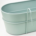 VITLÖK Flower box with holder, in/outdoor/turquoise, 56x20 cm