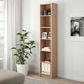 BILLY Bookcase, white stained oak veneer, 40x28x202 cm
