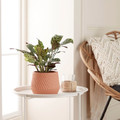 GoodHome Plant Pot 12 cm, stripes, indoor, terracotta