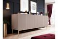 Four-Door Cabinet Nicole 200cm, antique pink, gold legs