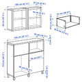 BESTÅ Storage combination w doors/drawers, white Lappviken/Sindvik/Stubbarp white clear glass, 120x42x240 cm