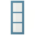 LERHYTTAN Glass door, blue, 40x100 cm