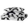 KLIPPBRÄCKA Duvet cover and 2 pillowcases, white/black, 200x200/50x60 cm