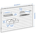 BROR Wall shelf combination, with pegboard/2 shelves/black, 88x30x90 cm
