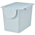 TRÖSKNING Bin with lid, light grey-blue, 25 l
