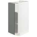 METOD Base cabinet with shelves, white/Bodarp grey-green, 30x60 cm