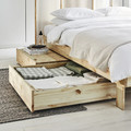 GLAMBERGET Bed frame with storage and mattress, pine/Vesteröy hard, 120x200 cm