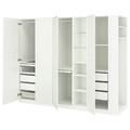 PAX / TYSSEDAL Wardrobe combination, white white/white, 255x60x201 cm
