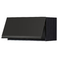 METOD Wall cabinet horizontal w push-open, black/Upplöv matt anthracite, 80x40 cm