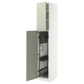 METOD High cabinet with cleaning interior, white/Stensund light green, 40x60x220 cm