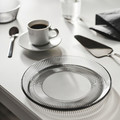 HAVSGÄDDA Side plate, stripe pattern/grey, 21 cm